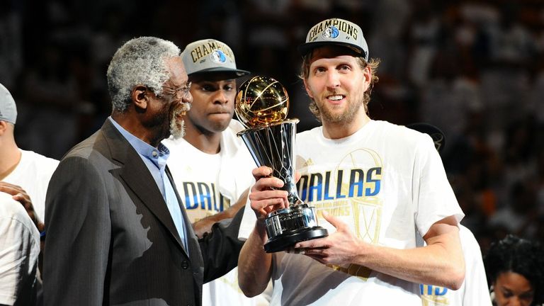 The Mavericks lift the Larry O'Brien trophy